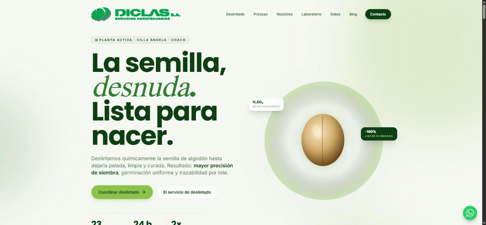 Captura del sistema desarrollado para Diclas S.A.