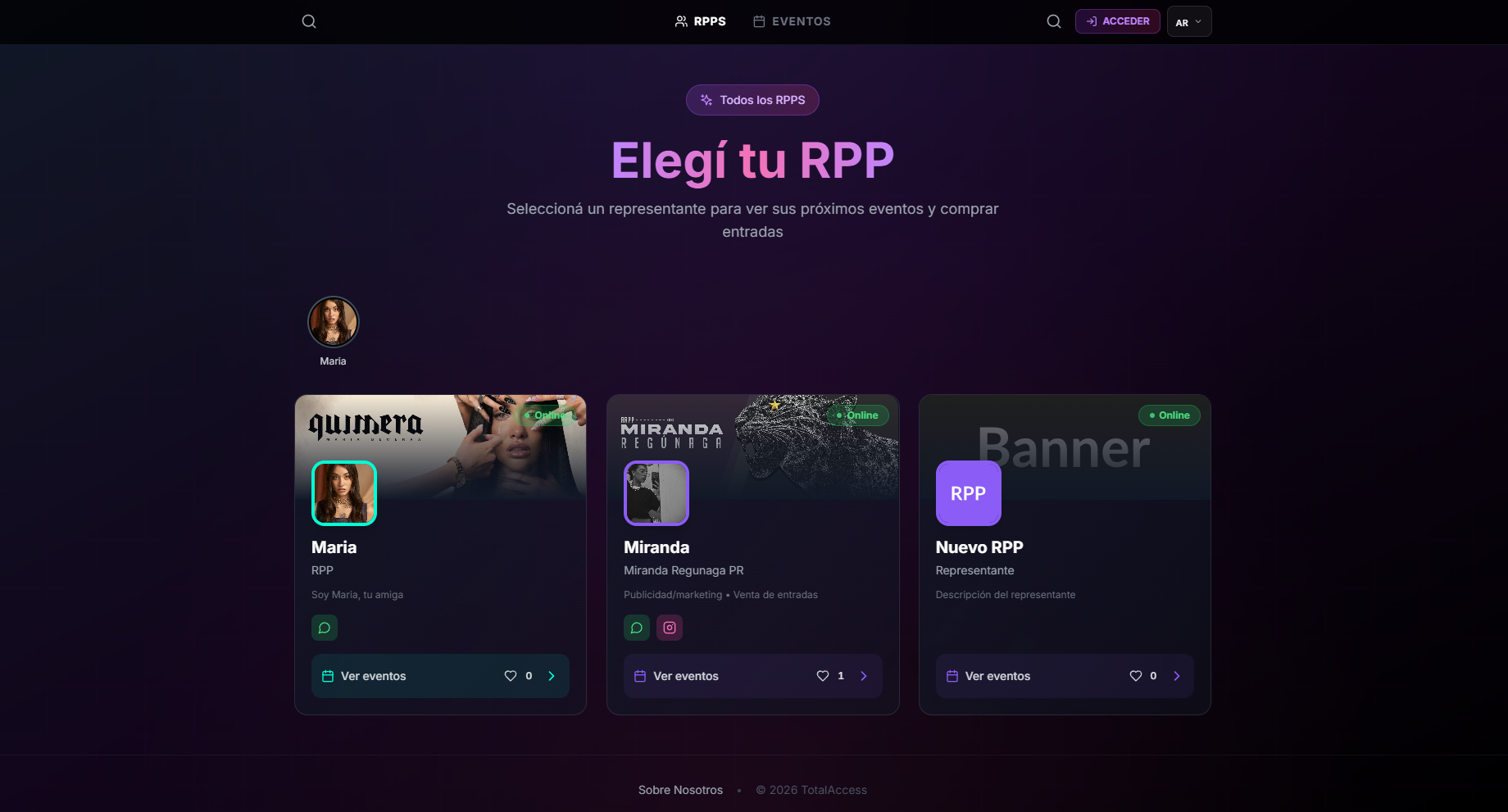 TotalAccess NEA (Ticketing & Eventos)